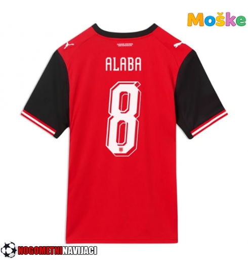 Moške Nogometnih dresov Avstrija David Alaba #8 Domači SP 2026 Kratki rokavi Moške Nogometnih dresov Avstrija David Alaba #8 Domači SP 2026 Kratki rokavi